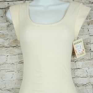 Spanx Cap Sleeve Scoop Neck Tee Vanilla Cream